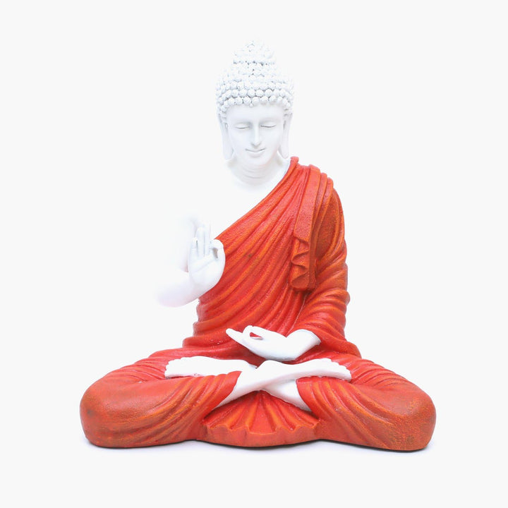 Zen Meditating Buddha Statue Black & Grey Resin Idol - Karigaari India Aesthetic Home Decor