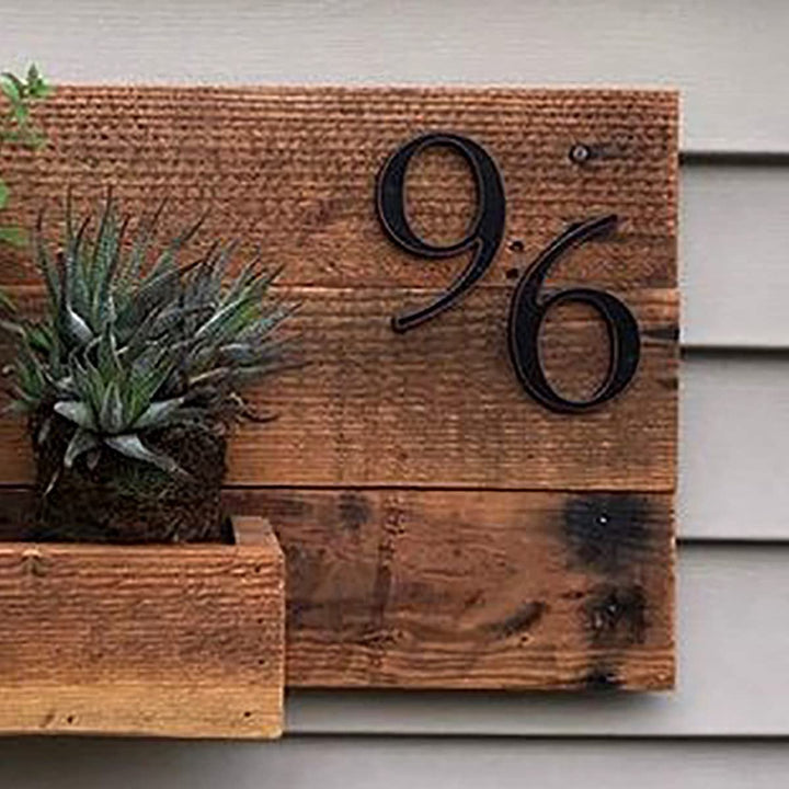 Brown Rustic  Finish Planter Number Plate for Home decor - Karigaari India Aesthetic Home Decor