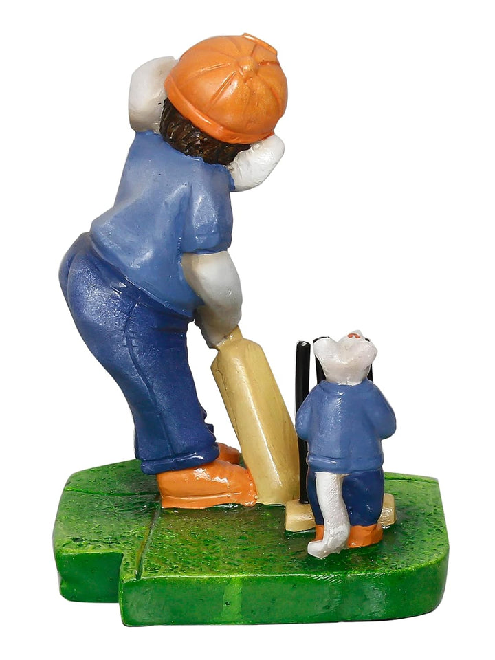 Ganesha Playing Cricket Idol | Resin Ganpati Idol - Playful I Resin Home Decor & Gift- - Karigaari India Aesthetic Home Decor