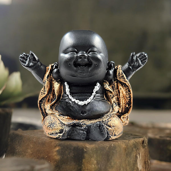 Adorable Small Buddha Monks Set- Resin Showpieces for Peace, Joy & Home Decor Gifting
