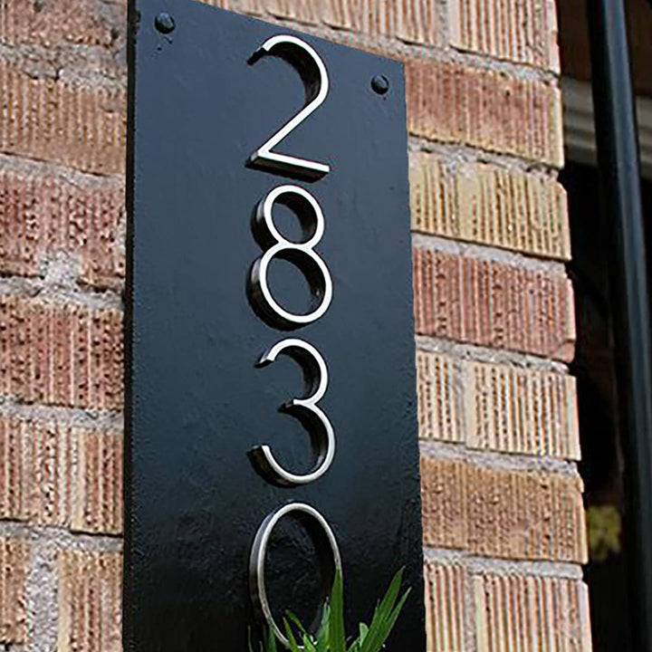 Sleek Wooden Black in Color Matte Finish Planter Number Plate - Karigaari India Aesthetic Home Decor