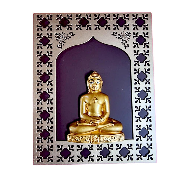 Wooden Mahavir Jain God Wall Hanging for Home Decor - Karigaari India Aesthetic Home Decor