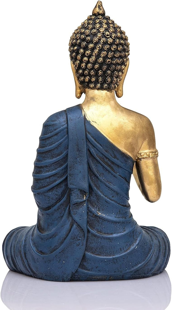 Resin Buddha Statue for Home Decor Meditating Buddha Idol for Living Room, Office & Spiritual Gifting Peaceful Zen Showpiece - Karigaari India Aesthetic Home Decor
