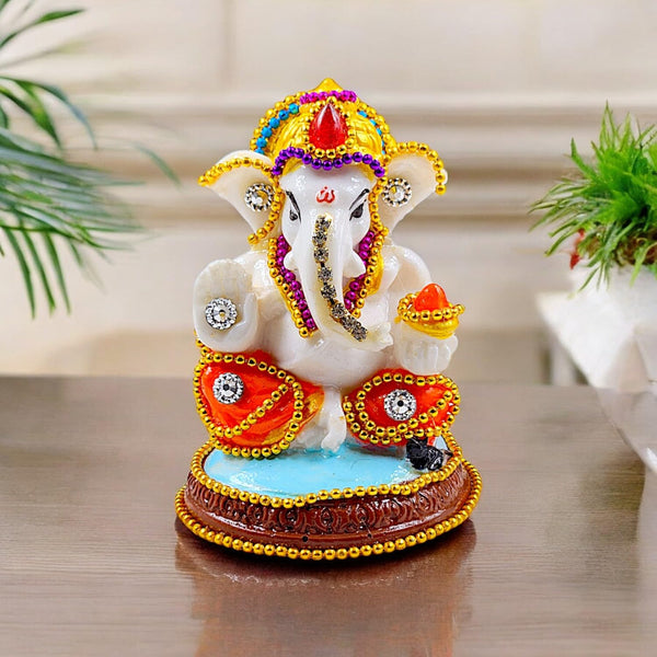 Auspicious Resin Lord Ganesha Idol  | Divine Ganpati Statue for Wisdom, Prosperity & Home Blessing | Unique Spiritual Gift