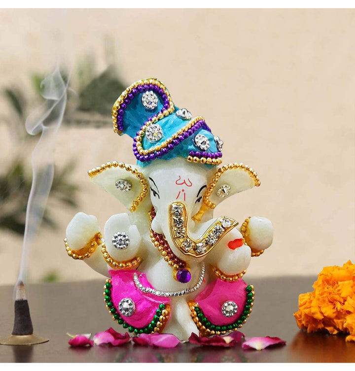 Resin Ganesha for Car Dashboard - Symbol of Safe Journeys - Karigaari India Aesthetic Home Decor