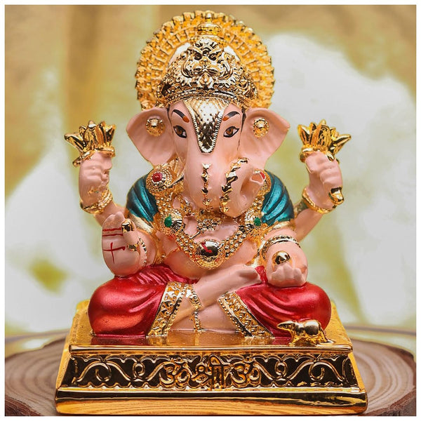 Elegant Resin Lord Ganesha Idol for Home Decor & Gifting | Decorative Ganpati Statue for Mandir, Living Room & Office | Vastu Showpiece