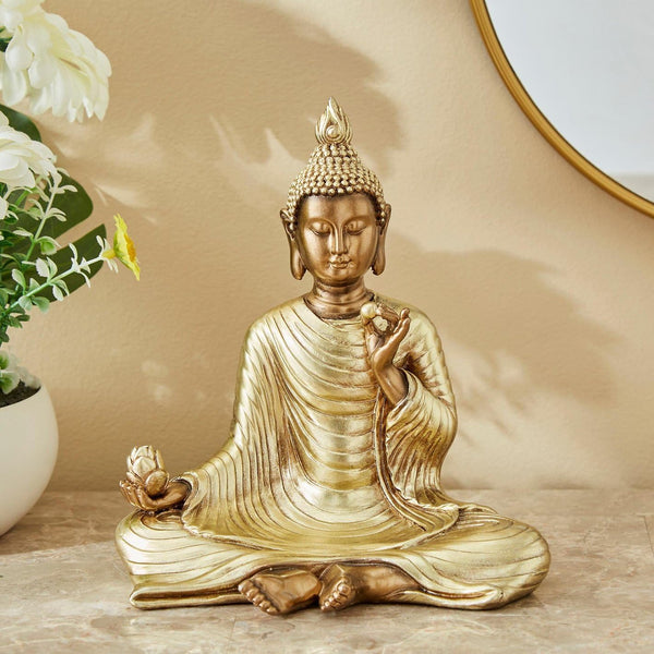 Serene Black & Emerald Green Meditating Buddha Statue  | Spiritual Zen Harmony Idol | Peaceful Home Decor, Mindfulness Gift & Yoga Studio Accent