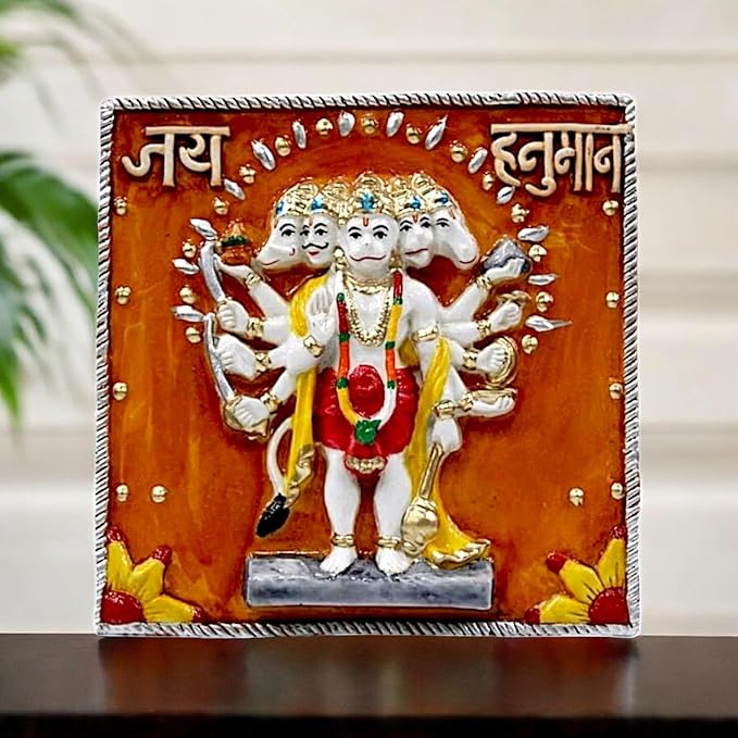 Vibrant Panchmukhi Hanuman Wall Art Decor - Karigaari India Aesthetic Home Decor
