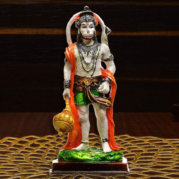 Polyresine Multicolor Standing Hanuman Idol for Home Decor I Hanuman Showpiece for Gifting