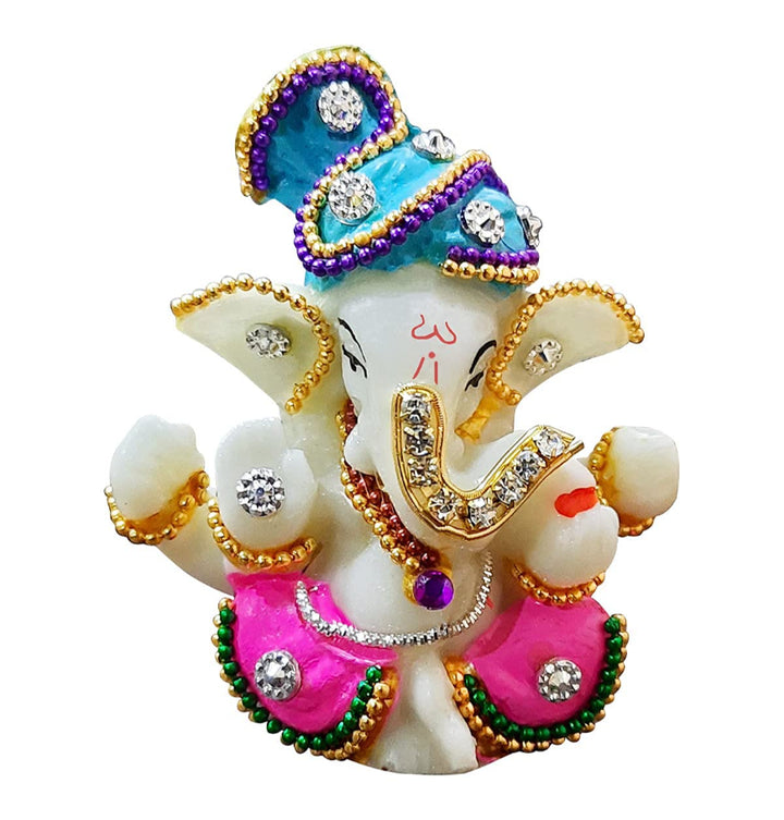 Resin Ganesha for Car Dashboard - Symbol of Safe Journeys - Karigaari India Aesthetic Home Decor