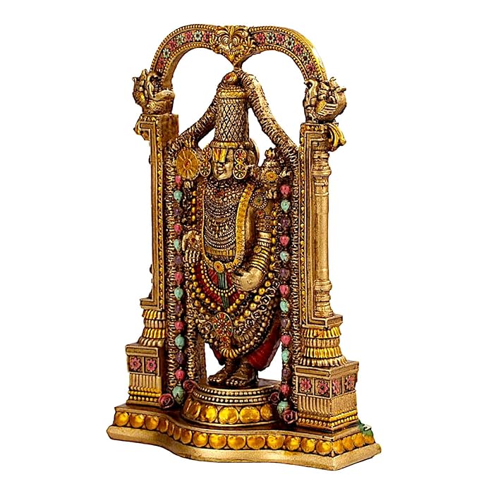 Lord Venkateshwara Resin Statue - Balaji Idol - Karigaari India Aesthetic Home Decor