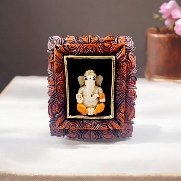 Vibrant Red & Gold Lord Ganesha Idol  | Auspicious Resin Ganesh Statue for Prosperity, Success & Festive Home Decor