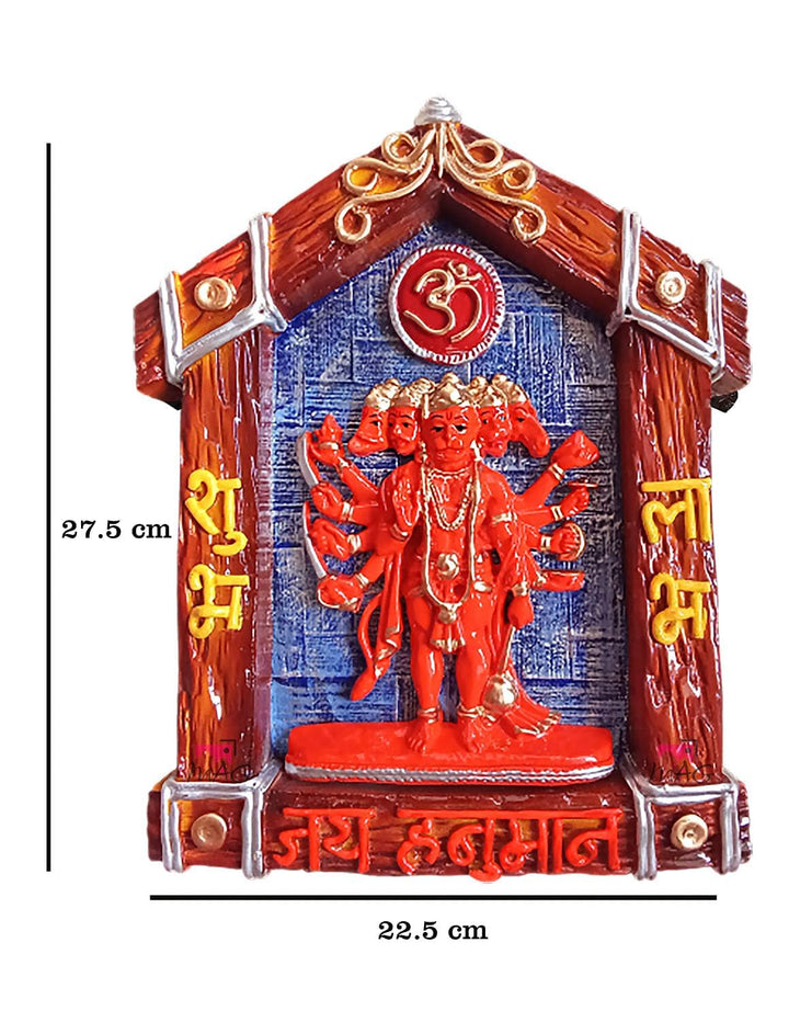 Mag Panchmukhi Hanumanji Vastu Mural & Wall Hanging - Karigaari India Aesthetic Home Decor