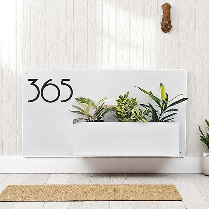 White Wooden Decorative Stylish Number Plate - Karigaari India Aesthetic Home Decor