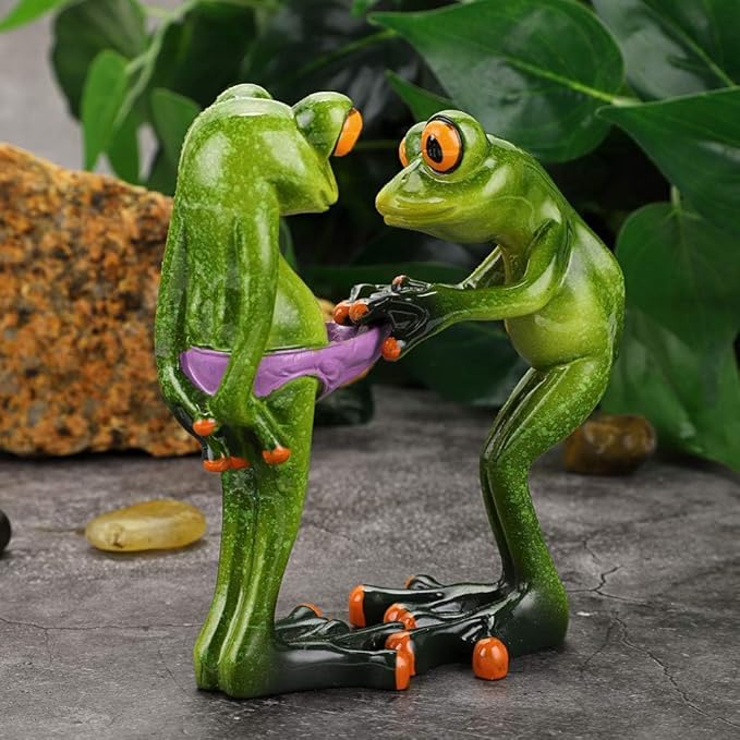 Funny Frog Figurine Resin Decor - Quirky Gift - Karigaari India Aesthetic Home Decor