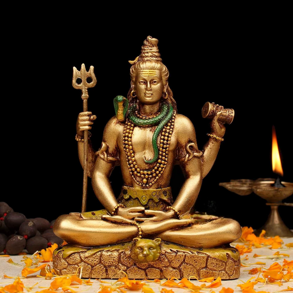 Elegant Lord Shiva Figurine – Premium Resin Mahadev Statue for Home Decor, Office & Gifting | Spiritual Decorative Showpiece