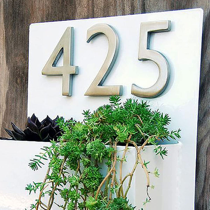Number Plate with Planter in Black Matte Finish - Karigaari India Aesthetic Home Decor