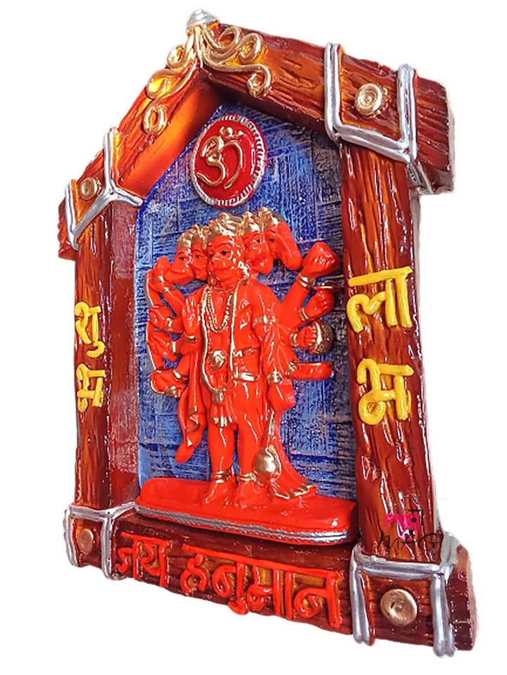 Mag Panchmukhi Hanumanji Vastu Mural & Wall Hanging - Karigaari India Aesthetic Home Decor