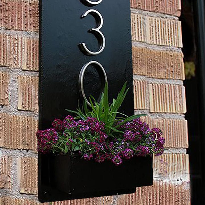 Sleek Wooden Black in Color Matte Finish Planter Number Plate - Karigaari India Aesthetic Home Decor