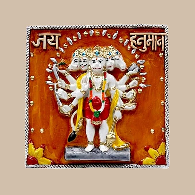 Vibrant Panchmukhi Hanuman Wall Art Decor - Karigaari India Aesthetic Home Decor
