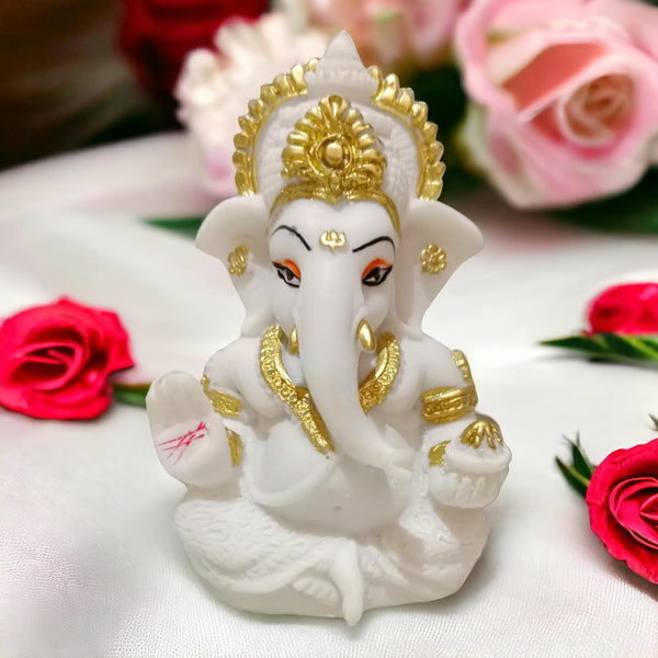 Resin Ganesha Idol for Home & Office | Lord Ganesh Statue for Puja, Mandir & Gift | Spiritual Decor Showpiece