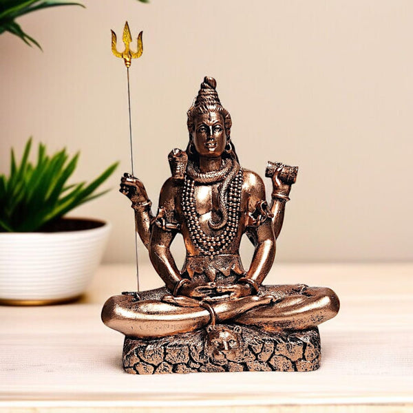 Lord Shiva Resin Idol – Meditative Shiv Murti for Home Temple & Spiritual Decor