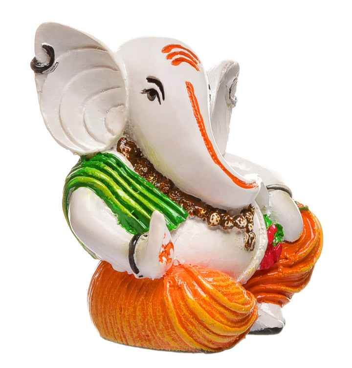 Peaceful Ganesha Seated: Handcrafted Resin Statue - Comfort & New Beginnings - Karigaari India Aesthetic Home Decor