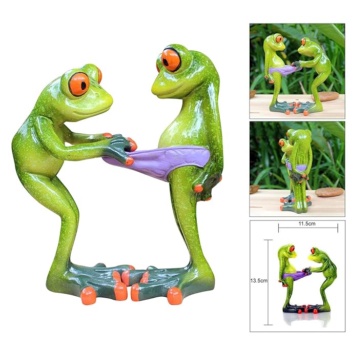 Funny Frog Figurine Resin Decor - Quirky Gift - Karigaari India Aesthetic Home Decor