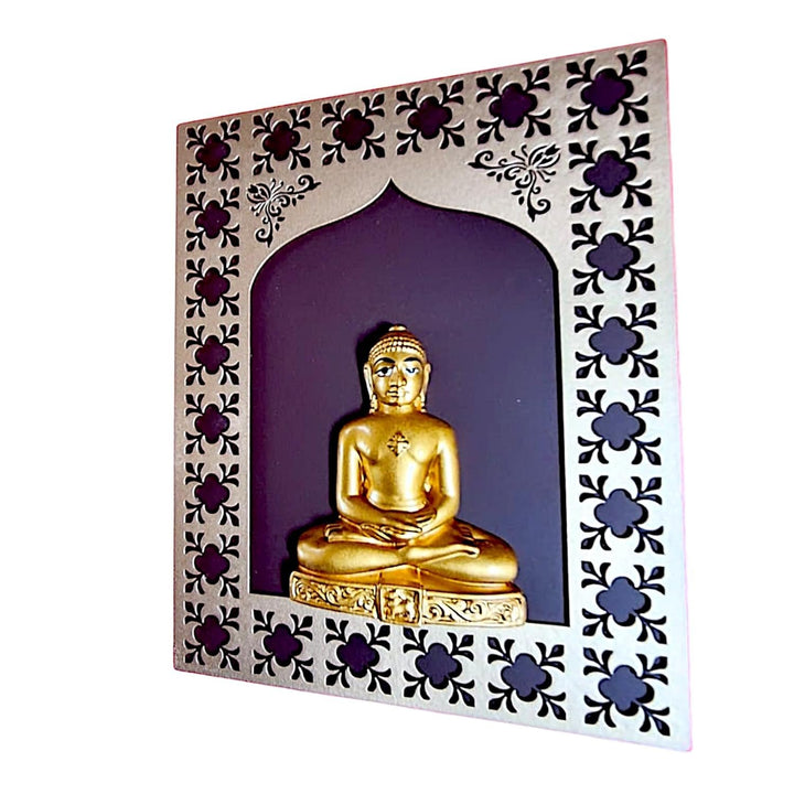 Wooden Mahavir Jain God Wall Hanging for Home Decor - Karigaari India Aesthetic Home Decor