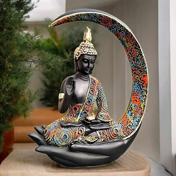 Hand Holding Buddha Figurine - Spiritual Decor - Karigaari India Aesthetic Home Decor
