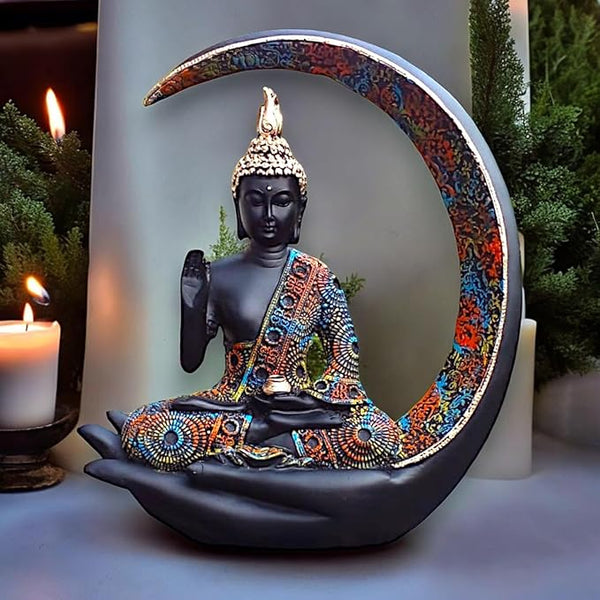 Hand Holding Buddha Figurine - Spiritual Decor - Karigaari India Aesthetic Home Decor