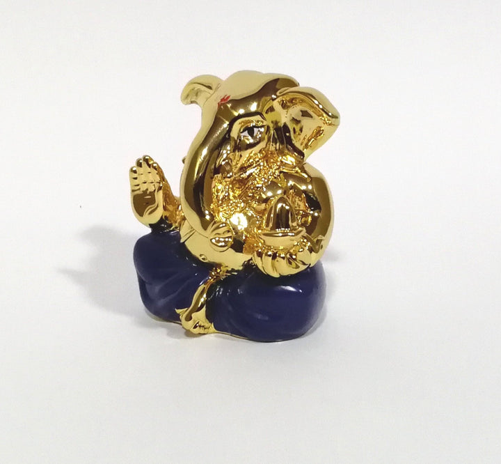 Golden Blessings Ganesha: Handcrafted Resin Statue - Prosperity & Wisdom - Karigaari India Aesthetic Home Decor