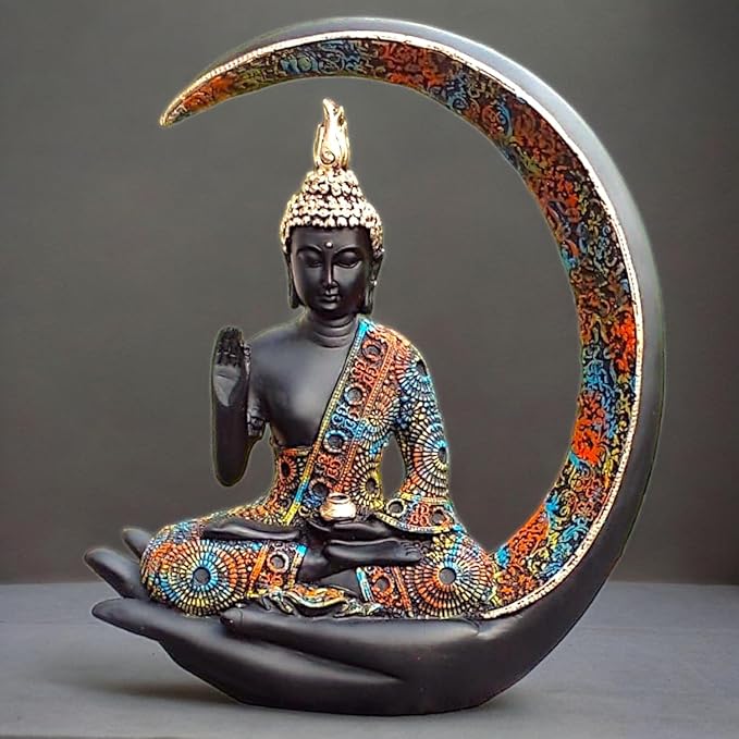 Hand Holding Buddha Figurine - Spiritual Decor - Karigaari India Aesthetic Home Decor