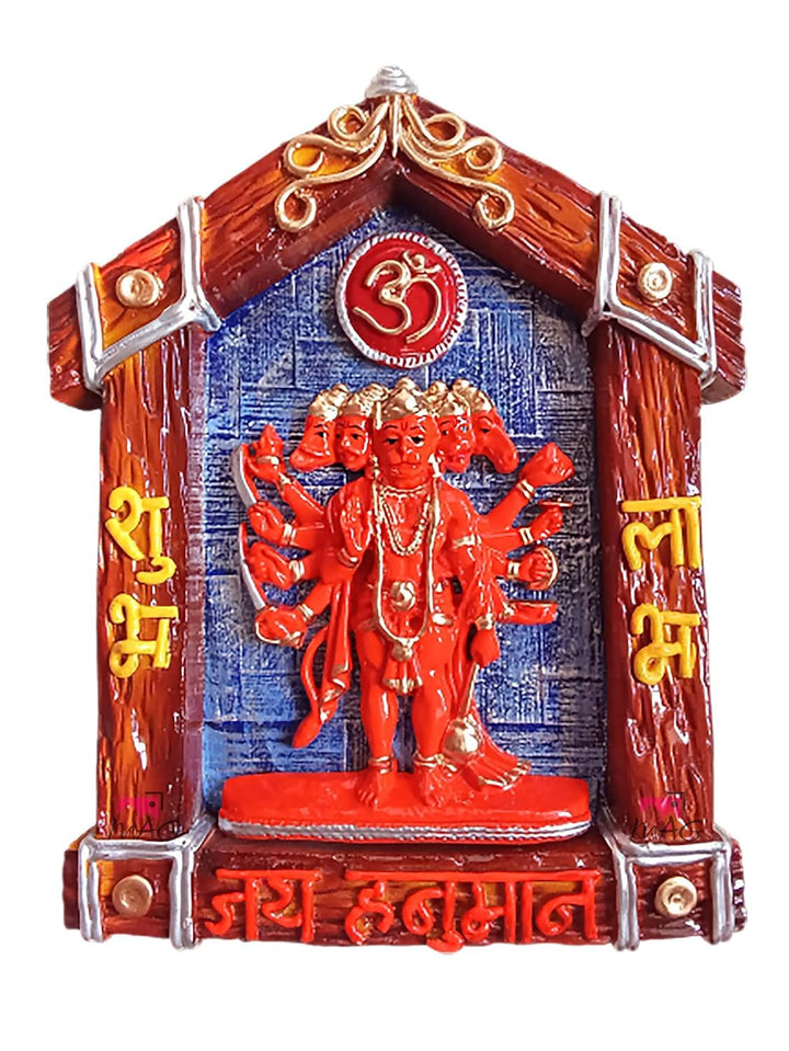 Mag Panchmukhi Hanumanji Vastu Mural & Wall Hanging - Karigaari India Aesthetic Home Decor