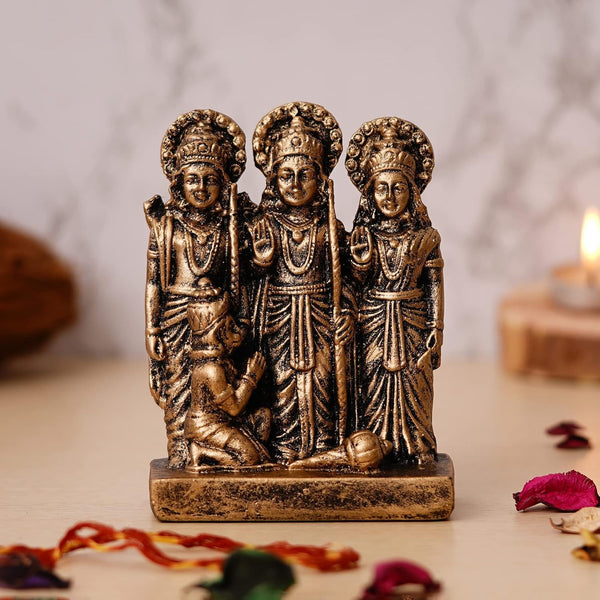 Mini Bronze Ram Darbar Idol Set - Karigaari India Aesthetic Home Decor