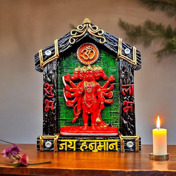 Hanuman Idol Resin Frame Wall Decor - Karigaari India Aesthetic Home Decor