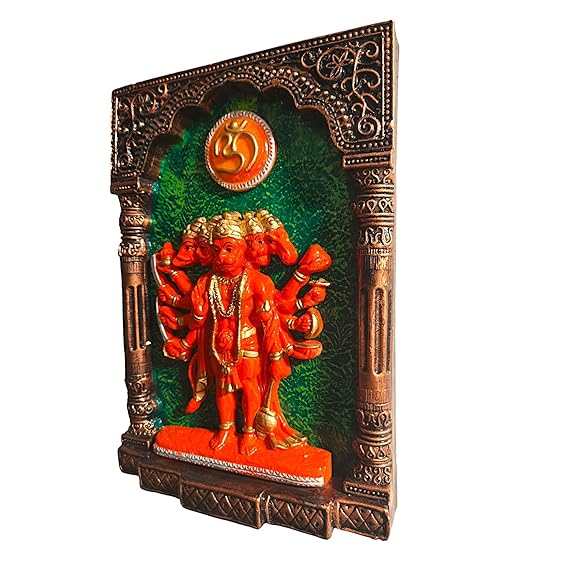 Divine Hanuman Wall Frame Resin Idol - Karigaari India Aesthetic Home Decor
