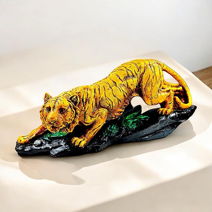 Karigaari Tiger Sculpture - Wildlife Home Accent - Karigaari India Aesthetic Home Decor