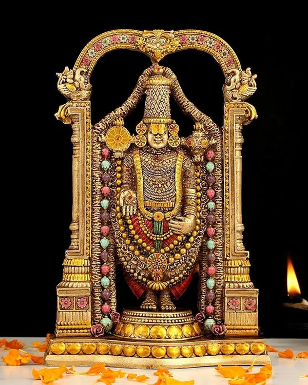 Lord Venkateshwara Resin Statue - Balaji Idol - Karigaari India Aesthetic Home Decor