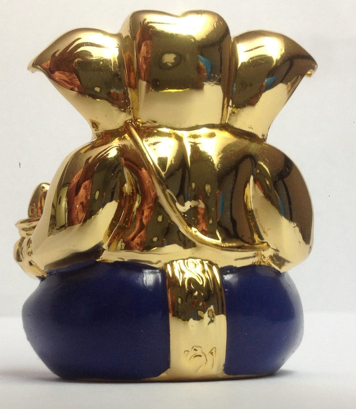 Golden Blessings Ganesha: Handcrafted Resin Statue - Prosperity & Wisdom - Karigaari India Aesthetic Home Decor