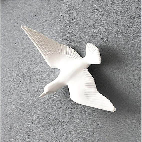 White Dove Wall Decor  - Minimalist Flying Bird Set - Karigaari India Aesthetic Home Decor