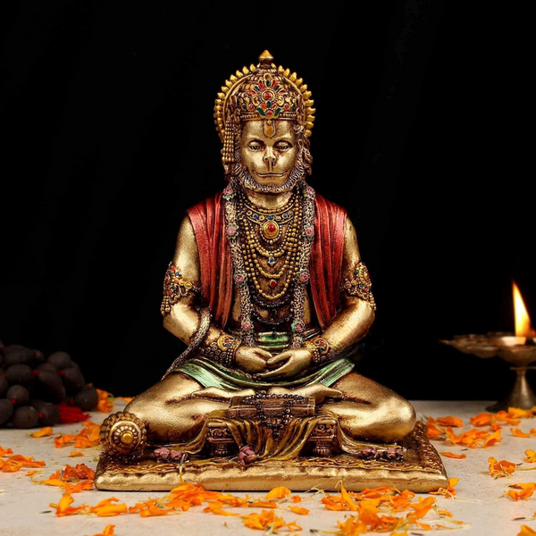 Lord Hanuman Figurine – Premium Resin Bajrangbali Idol for Home Temple, Spiritual Décor & Auspicious Gifting | Decorative Showpiece