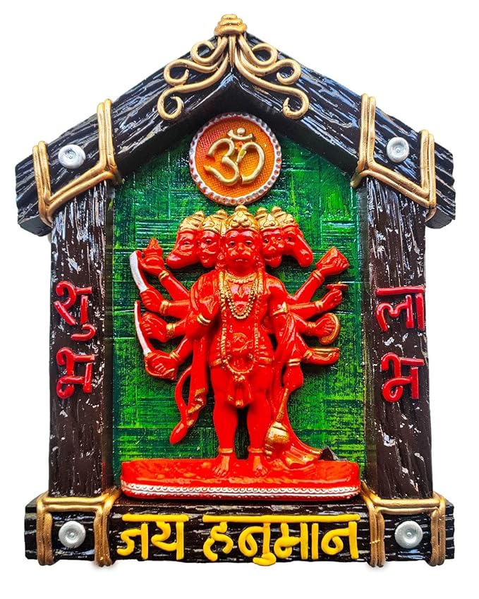 Hanuman Idol Resin Frame Wall Decor - Karigaari India Aesthetic Home Decor