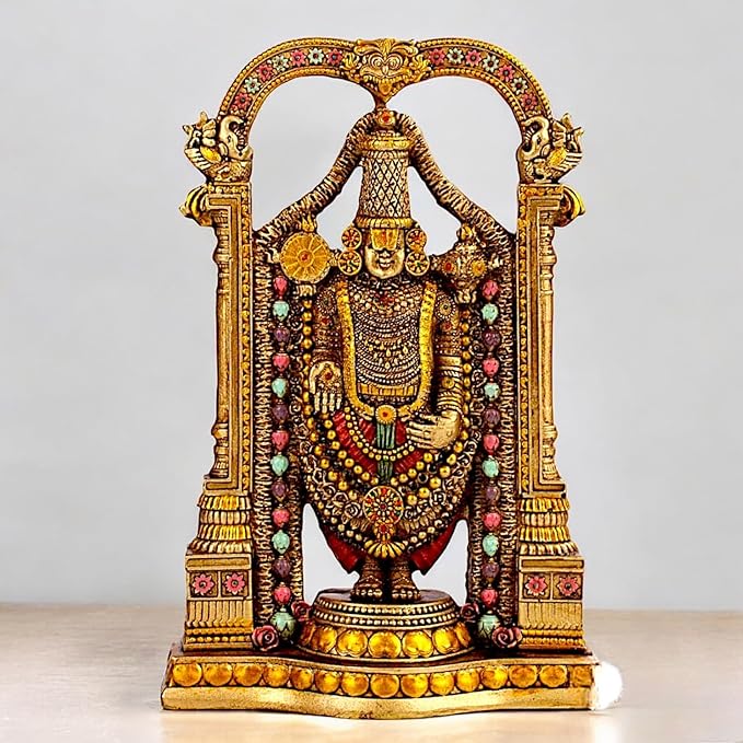 Lord Venkateshwara Resin Statue - Balaji Idol - Karigaari India Aesthetic Home Decor