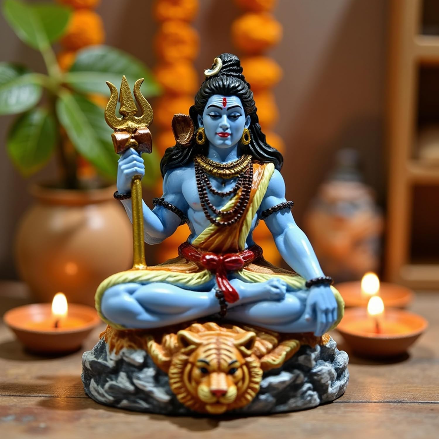 Karigaari India Shiva Idol for Car Dashboard Mini Mahadev Murti Decora