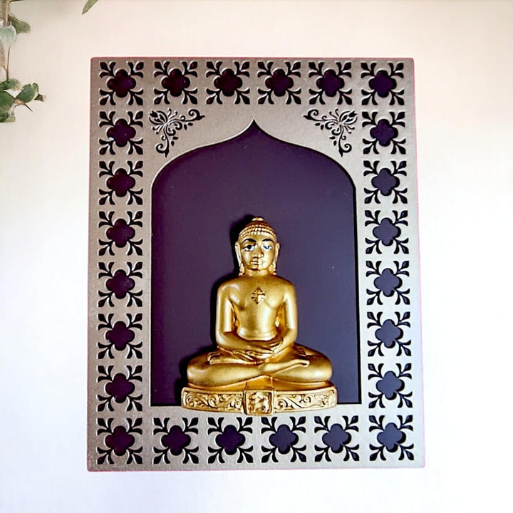 Wooden Mahavir Jain God Wall Hanging for Home Decor - Karigaari India Aesthetic Home Decor
