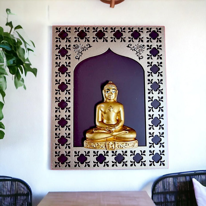 Wooden Mahavir Jain God Wall Hanging for Home Decor - Karigaari India Aesthetic Home Decor