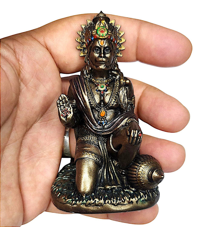 Handcrafted Small Hanuman Murti Resin Figurine - Karigaari India Aesthetic Home Decor