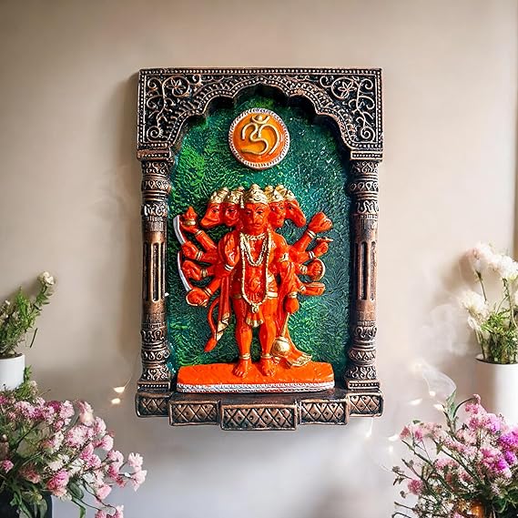 Divine Hanuman Wall Frame Resin Idol - Karigaari India Aesthetic Home Decor