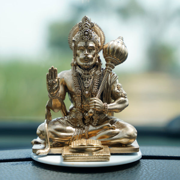 Golden Hanuman Resin  Idol for Car Dashboard